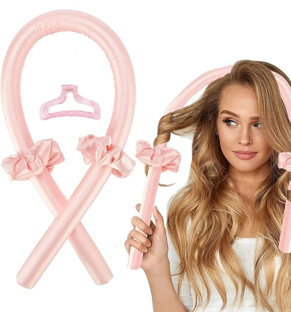 This pink  Heatless Curling Set is a Must-Have Amazon finds under $10
